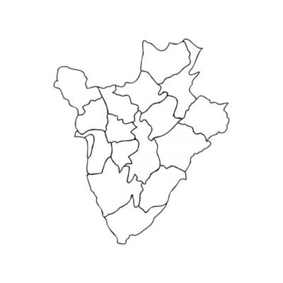 Doodle Map of Burundi With States