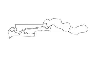 Doodle Map of Gambia With States vector