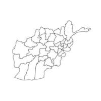 Doodle Map of Afghanistan With States vector