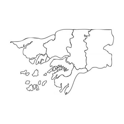 Doodle Map of Guinea Bissau With States