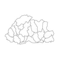 Doodle Map of Bhutan With States vector