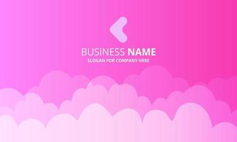 Pink Business Background With Clouds vector