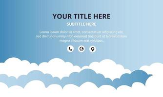 Modern Blue Gradient Corporate Background With Clouds vector