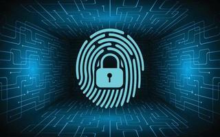 Finger print network cyber security background vector