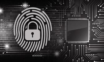 Finger print network cyber security background vector