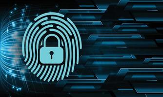 Finger print network cyber security background vector