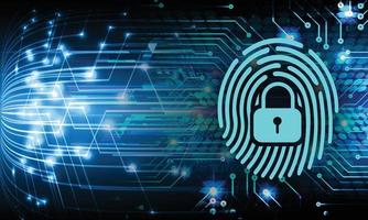 Finger print network cyber security background vector