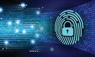 Finger print network cyber security background vector