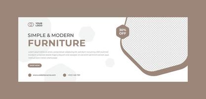 Furniture cover page template vector