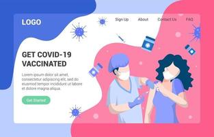 Get Covid 19 Vaccinated Landing Page vector