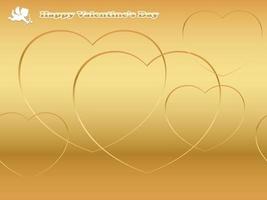 Seamless Valentines Day Vector Background With Fine Gold Heart Shapes On A Gold Background