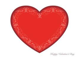 Valentines Day Vector Card Template With A Red Recessed Heart Shaped Text Space On A White Background