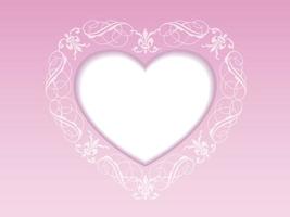 Valentines Day Vector Card Template With A Decorative Pattern Around A Heart Shaped Text Space