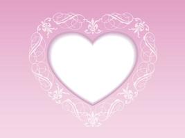 Valentines Day Vector Card Template With A Decorative Pattern Around A Heart Shaped Text Space