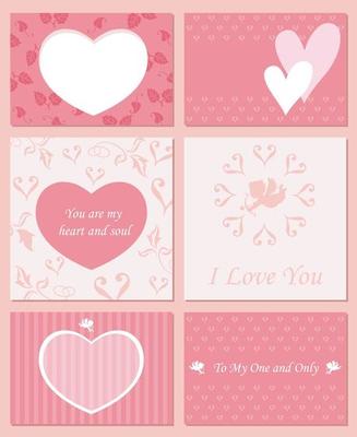 Valentines Day Vector Cards Set With Text Space Isolated On A Plain Background