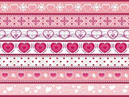 Valentines Day Easy To Use Seamless Vector Borders Set Isolated On A White Background