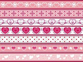 Valentines Day Easy To Use Seamless Vector Borders Set Isolated On A White Background