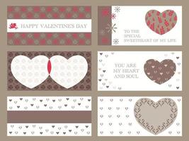 Valentines Day Vector Cards Set With Text Space Isolated On A Plain Background