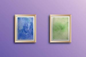 Set of watercolor hand painted background texture Wall art aquarelle abstract emerald backdrop horizontal template vector