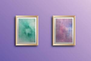 Set of watercolor hand painted background texture Wall art aquarelle abstract emerald backdrop horizontal template vector