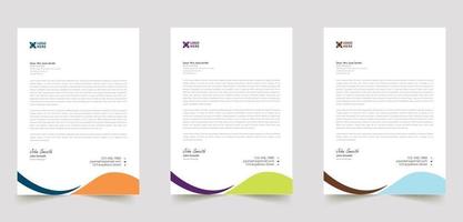 abstract business professional letterhead templates vector