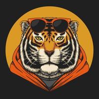 Ilustración de vector de tigre fresco