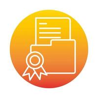 folder file medal online education and development elearning gradient style icon vector