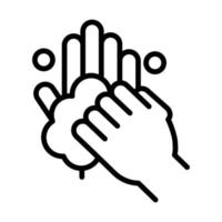 higiene personal de manos frotar dedos prevención de enfermedades y cuidado de la salud icono de estilo vector
