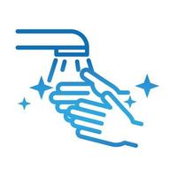 personal hand hygiene washing hands water disease prevention and health care gradient style icon vector