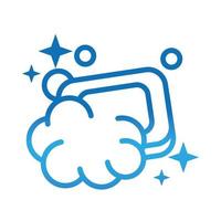 soap foam bubbles hygiene gradient style icon vector