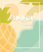 hello summer banner fruit pineapple beach season vacations travel concept vector
