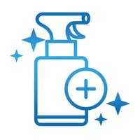 higiene personal de manos desinfección médica aerosol prevención de enfermedades y cuidado de la salud icono de estilo degradado vector