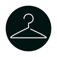 Cloth hanger block and line style icon vector design