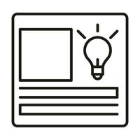 información datos creatividad educación en línea y desarrollo elearning icono de estilo de línea vector