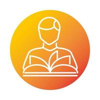 avatar reading a book online education and development elearning gradient style icon vector