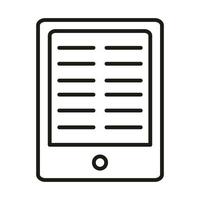 tablet lesson homework online education and development elearning line style icon vector