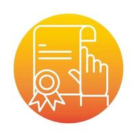 certificate click success online education and development elearning gradient style icon vector