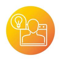 website course avatar thinking online education and development elearning gradient style icon vector