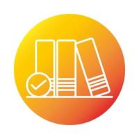 libros marca de verificación educación y desarrollo en línea elearning icono de estilo degradado vector