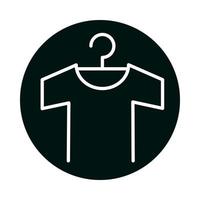 Tshirt with hanger block and line style icon vector design