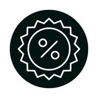 sale percentage seal stamp block and line style icon vector design
