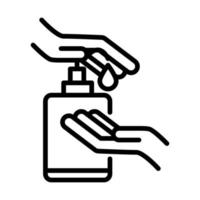 personal hand hygiene hands sanitizer disease prevention and health care line style icon vector