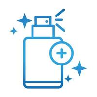 higiene personal de manos botella de spray prevención de enfermedades y cuidado de la salud icono de estilo degradado vector