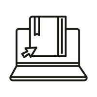 laptop ebook click online education and development elearning line style icon vector