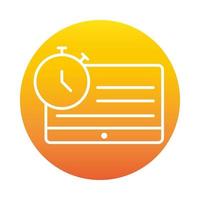 website clock time connection online education and development elearning gradient style icon vector