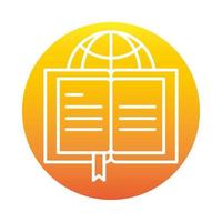 open book world online education and development elearning gradient style icon vector