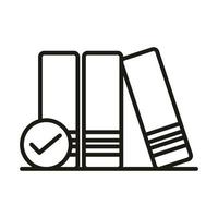 books check mark online education and development elearning line style icon vector