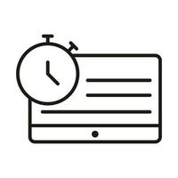 website clock time connection online education and development elearning line style icon vector