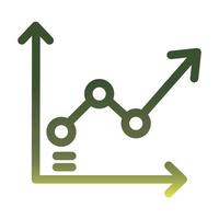 Infographic increase arrow chart gradient style icon vector design