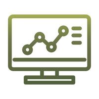 gráfico de flecha de aumento infográfico dentro del diseño de vector de icono de estilo degradado de computadora